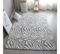 XMwike Alfombra de área Luminosa Que Brilla en la Oscuridad para niños Antideslizante Dormitorio Sala de Estar Alfombras, Rayas de Cebra 200x100cm