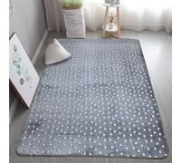 XMwike Alfombra de área Luminosa Que Brilla en la Oscuridad para niños Antideslizante Dormitorio Sala de Estar Alfombras, Estrella Gris 250x200cm