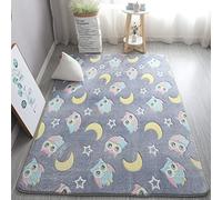 XMwike Alfombra de área Luminosa Que Brilla en la Oscuridad para niños Antideslizante Dormitorio Sala de Estar Alfombras, búho Colorido 250x200cm
