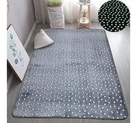 XMwike Alfombra de área Luminosa Que Brilla en la Oscuridad para niños Dormitorio Sala de Estar Alfombras,pequeña Estrella Gris 120x60cm