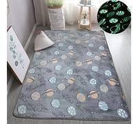 XMwike Alfombra de área Luminosa Que Brilla en la Oscuridad para niños Dormitorio Sala de Estar Alfombras,Planeta Gris 120x60cm