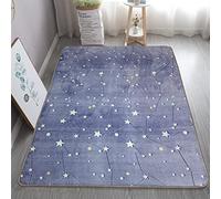 XMwike Alfombra de área Luminosa Que Brilla en la Oscuridad para niños Dormitorio Sala de Estar Alfombras,Cielo Estrellado Gris 120x60cm