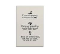 XMXPOSTARS Póster de ilustración motivacional con texto en inglés "If You Are Unhappy" - Lienzo inspirado en la pared, impresión vintage para oficina, habitación, estética, 30 x 45 cm, estilo sin