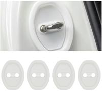 XMYCD 4 Piezas Tapa Protectora Cerradura Puerta Coche para Countryman R60 2010-2017 Without Cup Holder, Almohadillas Silenciosas Silicona para Cerradura Puerta Coches,White