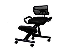 XNADESK Ergonómico Silla De Rodillas, Gruesas Asiento Almohadilla con Asiento Trasero Ortopédico Manual Ajustar Rolling Ajustable Taburete para Una Mejor Postura.-Negro Net Screen
