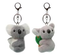 XNAUVOI 2Pcs Peluche Koala Llavero, 10cm Llaveros de Felpa de Animal, Llaveros Lindo Dibujos Animados de Peluche, Llavero Muñeco Koala Colgante