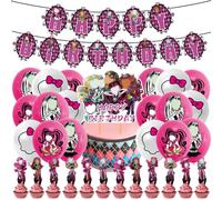 XNAUVOI 32pcs Monster Decoración Fiesta Monster Globos Cumpleaños Decoracion para Tarta Monster Fiesta Globo Banner Decoración para Cumpleaños Infantiles Fiestas Decoraciones
