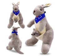 XNAUVOI Peluche Esponjoso Canguro,Animales de Peluche,Canguro de Peluche,Juguetes de Canguro para Madres e Hijos, Canguro de Juguete para Niños