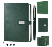 XNBTIM Cuaderno Personalizado, Agenda de LíNeas Horizontales de Cuero Pu A5, Texto Impreso con LáSer Personalizable, Viene con un BolíGrafo, una Caja de Regalo y una Bolsa de Regalo (3 Colores).
