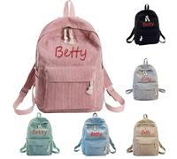 XNBTIM Mochila Infantil Personalizada, Nombre Bordado Adecuado Para NiñAs, NiñOs, Mochila Bebe Lindos Patrones de Animales Apto Para Colegios, Guarderia Regalos Personalizados 8 Estilos (Estilo 9)