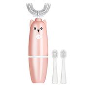 XNBZW Cepillo de dientes eléctrico en forma de U de 360° con forma de U en forma de masaje y cepillo de dientes de limpieza a fondo para niños Pro 3000 (B-rosa, talla única)