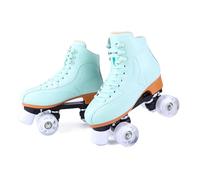 XNEOPP Patines De Ruedas para Hombres Y Mujeres, Patines Cuádruples Clásicos De Doble Fila con Ruedas Iluminadas, Adecuados para Principiantes Y Patines De Entrenamiento Básico Diario,Azul,EU/48