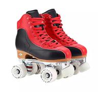 XNEOPP Rojo,EU/44,NVGSHO Patines De Ruedas para Mujer, Tela De Microfibra Importada, Marco De Base De Aleación De Aluminio, Patines Cuádruples De Doble Fila para Adultos