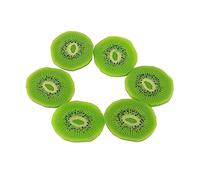 Xnferty 6/15 Piezas de Rodajas de Frutas Artificiales, Fresa Simulada, Kiwi, Sandía, Limón, Rodajas de Frutas Realistas, Rodajas de Frutas Artificiales Decorativas, Rodajas de(6 Piezas de kiwis)