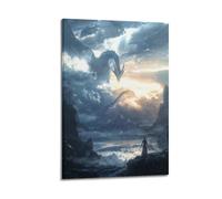 XNGFUFO Póster decorativo de El Despertar del Dragón Mítico para pared e impresión artística moderna para decoración de dormitorio familiar, 20 x 30 cm