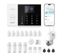 XNH 4G/WiFi Alarma para Casa Inalámbrica con Camara Exterior, 22 Piezas Alarma para Hogar, Sistema de Alarma con App, Sirena 120dB, Sensor de Puerta y Ventana, Detector de Movimiento, Control Remoto