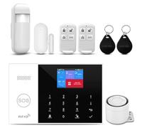 XNH gsm/WiFi Alarma doméstica inalámbrica, 8 Unidades WiFi para el hogar, Sistema de Alarma con aplicación, Sirena de 120 dB, Sensor de Puerta y Ventana, Detector de Movimiento, Control Remoto