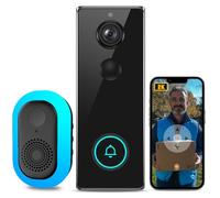 XNH Timbre Inalámbrico con Cámara, 2K Timbre Videoportero WiFi Exterior Impermeable, Batería de 4000 mAh, Detección de Movimiento, Visión Nocturna, Audio Bidireccional, Ip66, en La Nube
