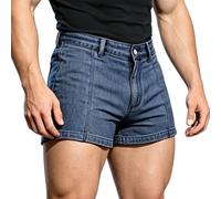 Xnihocha Hombre Pantalones Cortos Jean Desgastado Desgarros Y Deterioros Pantaloncillos Jeans Verano Mujer Pantalones Mono con Efecto Denim Azul Oscuro L