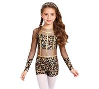 Xnihocha Niños Unitalla Chica Las Cavernas Cosplay Leopardo Traje Hombre | Manga Larga De Malla,Cierre Invisible En La Espalda,Aplicación Líneas Doradas,Halloween Cosplay,Festivales,Fiesta,Temática