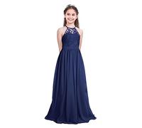 Xnihocha Vestido sin mangas de encaje para niña, de flores, para niña de flores, vestido de fiesta, de boda, de dama de honor, sujetador, vestido de fiesta de verano, de primera comunión, vestidos