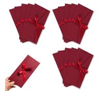 XNIVUIS 15 Piezas Sobre Regalo Sobres Retro de Kraft Sobre Para Regalar, Vintage Cinta Sobres, Invitaciones Hechas a Mano de Fiesta Tarjetas de Felicitación Tarjetas de Vacaciones (Rojo) (Rojo)