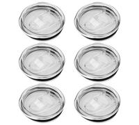 XNIVUIS 6 Piezas 20 Onzas Ntipolvo Tapa de la Taza de Vidrio Tapa de Copa Tapa de Repuesto Estrecha, Transparente Reutilizable (20 Onzas)