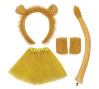 XNIVUIS Disfraz de Leon,León Tutu Cola Faldas Orejas Diadema Garra Guantes Set,Disfraces Animales Leon,para Niños Fiesta de Cumpleaños Cosplay Halloween Navidad Etapa Rendimiento (León)