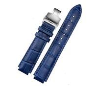 XNJIADVSY Compatible con correa de reloj Cartier Blue Balloon for hombre y mujer, con pasador o hebilla de mariposa, color negro y rojo, 16, 18, 20 y 22 mm.(Blue-silver B,16mm-8mm)