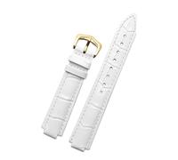 XNJIADVSY Compatible con correa de reloj Cartier Blue Balloon for hombre y mujer, con pasador o hebilla de mariposa, color negro y rojo, 16, 18, 20 y 22 mm.(White-gold A,18mm-11mm)