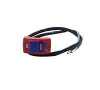 XNJIADVSY Compatible con motocicleta Dirt Pit Bike ATV, interruptor intermitente for manillar, barra de mano, botón encendido y apagado, cable dos núcleos DC 12V(Red)
