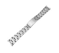 XNJIADVSY Correa de acero inoxidable con eslabones extremo curvado 19 mm, compatible correa reloj Seiko 5, Jubilee 3 SNXS80 SNXS79K SNXS77/73(Silver-A)