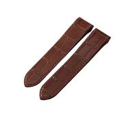 XNJIADVSY Correa de reloj compatible con Cartier Sandoz Santos100 for hombre, resistente al agua, sudor, suave y cómoda, correa 20"(Brown-No Buckle,20mm)