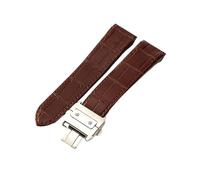 XNJIADVSY Correa de reloj compatible con Cartier Sandoz Santos100 for hombre, resistente al agua, sudor, suave y cómoda, correa 20"(Brown-Steel-Z8,20mm)