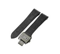 XNJIADVSY Correa de reloj compatible con Cartier Sandoz Santos100 for hombre, resistente al agua, sudor, suave y cómoda, correa 20"(Black-Black-Z8,20mm)