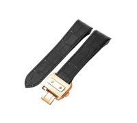 XNJIADVSY Correa de reloj compatible con Cartier Sandoz Santos100 for hombre, resistente al agua, sudor, suave y cómoda, correa 20"(Black-Rose-Z8,20mm)