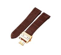 XNJIADVSY Correa de reloj compatible con Cartier Sandoz Santos100 for hombre, resistente al agua, sudor, suave y cómoda, correa 20"(Brown-Rose-Z8,20mm)