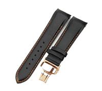 XNJIADVSY Correa de reloj compatible con Tissot Couturier T035, interfaz curva, hebilla acero inoxidable, correa impermeable, color negro y naranja(Black Orange-RS-B1,24mm)