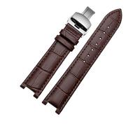 XNJIADVSY Correa de reloj de cuero con muesca compatible con el calendario perpetuo CB0164-17E for hombre, correa de pulsera Cattle Belt CB0160-18A, color negro y marrón.(Brown-silver B)