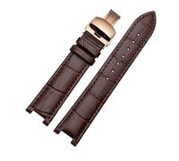 XNJIADVSY Correa de reloj de cuero con muesca compatible con el calendario perpetuo CB0164-17E for hombre, correa de pulsera Cattle Belt CB0160-18A, color negro y marrón.(Brown-rosegold B)