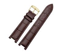 XNJIADVSY Correa de reloj de cuero con muesca compatible con el calendario perpetuo CB0164-17E for hombre, correa de pulsera Cattle Belt CB0160-18A, color negro y marrón.(Brown-gold A)