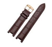 XNJIADVSY Correa de reloj de cuero con muesca compatible con el calendario perpetuo CB0164-17E for hombre, correa de pulsera Cattle Belt CB0160-18A, color negro y marrón.(Brown-rosegold A)