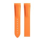 XNJIADVSY Correa de reloj goma con extremo curvado FKM Fluororubber 19/20/21/22 mm compatible correa Omega 300 SEAMASTER 600 Planet Ocean Speedmaster(Orange No Line,22-20MM_WITHOUT BUCKLE)
