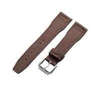 XNJIADVSY Nylon Canvas Watch Strap Cowhide Watchband 20mm 21mm 22mm Compatible With Accessories Compatible With Band Bracelets(Brown,21mm)