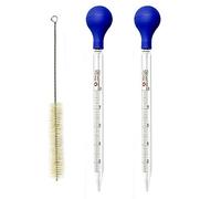 XNJIHWA 2 pipetas de cristal de 10 ml, pipeta de transferencia graduada, con cepillos para laboratorio, alimentos, investigación, medicina, escuela