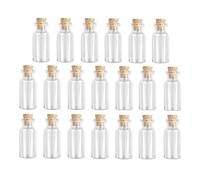 XNJIHWA 20Pcs Botella de Mensaje 2ml Mini Botellas de Cristal Pequeñas Botellas de Cristal para decoración de DIY,Aromas,Aceites,Especias,Dijes,Bodas,Mensaje