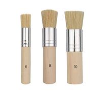 XNJIHWA 3Pcs Pinceles para Plantilla Madera Pinceles de Cerdas Naturales Pincel para Estarcido,Pintura De Acuarela,Proyecto De Plantilla,Decoración del Hogar(13.5/17/22mm)