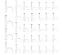 XNJIHWA 700 Piezas Clips de Pared Eléctrico Grapas para Cables Pared Grapas Cable Pared Acero Redondo Cables con Clavo Plano para Oficina Hogar,Blanco,4mm 5mm 6mm 8mm 10mm