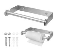 XNJIHWA Portarrollos de Cocina de Acero Inoxidable Soporte Rollo Papel Cocina Pared Porta Rollos de Papel Cocina para el Hogar,Cocina,Baño,28cm,Plateado