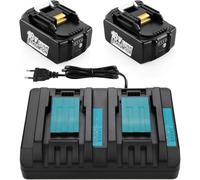 XNJTG 2X Baterías 18V 5.0Ah para makita Cargador DC18RD para makita Bateria 18V BL1850B BL1850BL1860 BL1860B Compatible con Cargador DC18RC DC18SF DC18RA